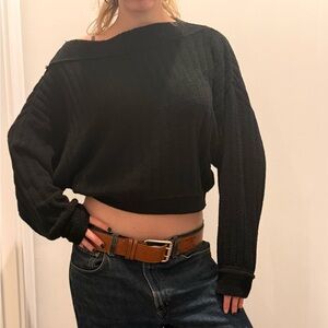 Free People oversized look Women's Black soft Sweater size medium